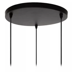 Clearance Lucide Singala rondell takpendel 3-lys - Svart/Opal/Messingfarget Svart / Opal