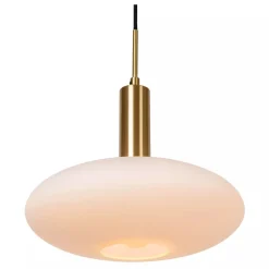 Clearance Lucide Singala takpendel 30 cm - Svart/Opal/Messingfarget Svart / Opal