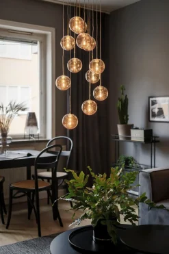 Online Globen Lighting Skyfall takpendel - Amber Messing / Amber