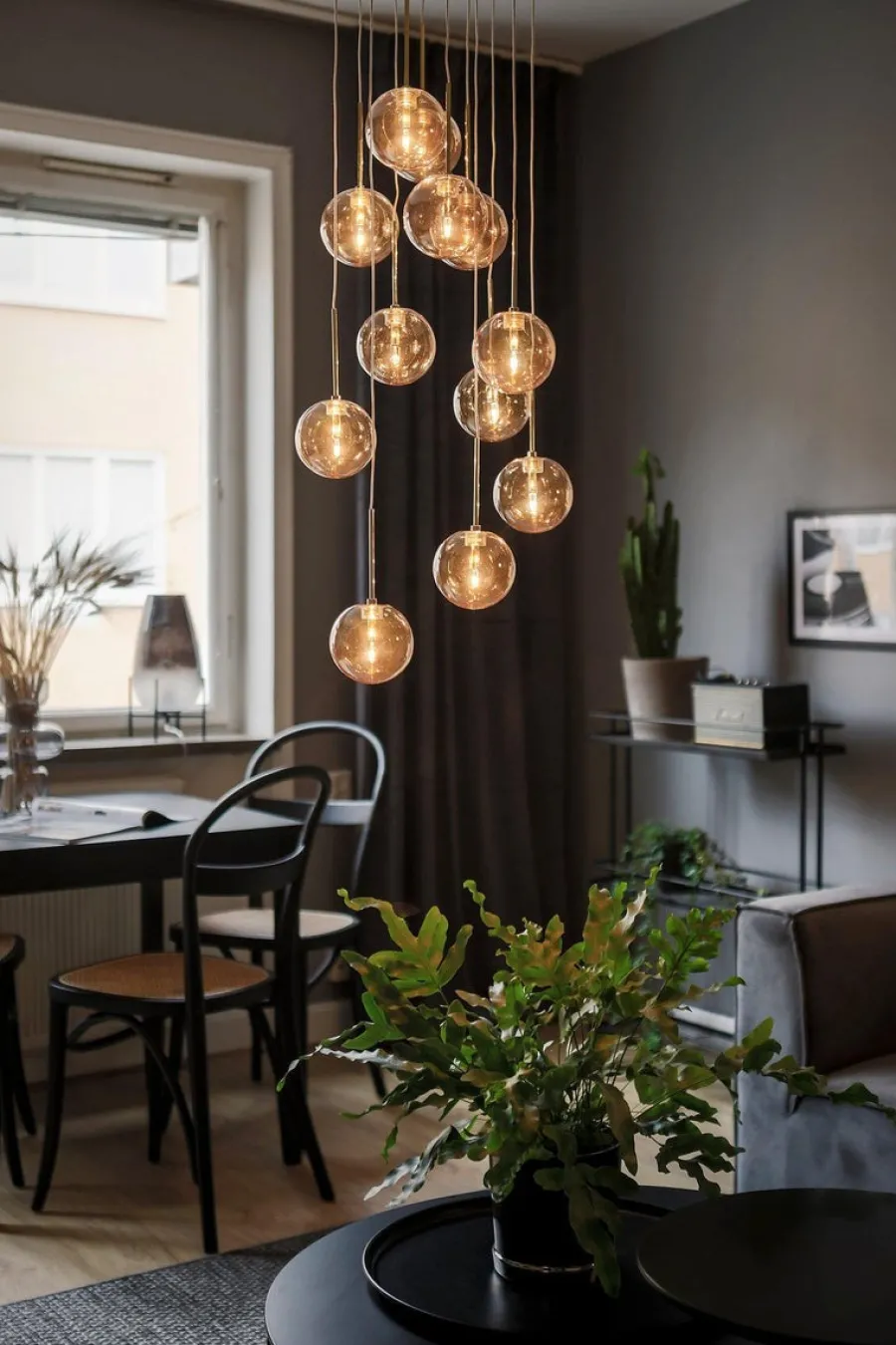 Online Globen Lighting Skyfall takpendel - Amber Messing / Amber