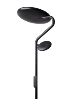 Online Halo Designs Slim uplight gulvlampe med leselys og fjernkontroll Svart