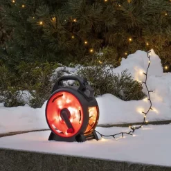 Outlet Konstsmide Slynge 600 LED 42 meter julelys på kabeltrommel IP44 - Varm Hvit