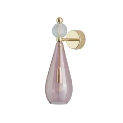 Discount EBB & FLOW Smykke vegglampe M - Obsidian/klar/Gull Gull / Rosa