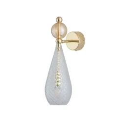 EBB & FLOW Smykke vegglampe ruter M - Klar/Gull/Golden smoke Gull / Røyk / Klar
