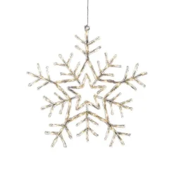 Outlet Konstsmide Snøfnugg med 90 varme LED 58 cm IP44 utendørs Hvit