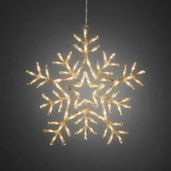 Outlet Konstsmide Snøfnugg med 90 varme LED 58 cm IP44 utendørs Hvit