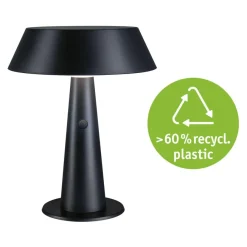 Paulmann Soala portabel bordlampe oppladbar 2,1W 2700 Kelvin IP44 - Solcelle Svart