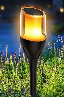 Sale NorDesign Solar Flame hagebelysning 1W 1600K IP65 - Solcelle Svart