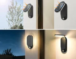 Discount NorDesign Solar vegglampe 5W 3000 Kelvin IP65 utendørs med solcelle og sensor Svart