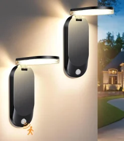 Discount NorDesign Solar vegglampe 5W 3000 Kelvin IP65 utendørs med solcelle og sensor Svart
