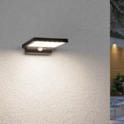 Sale Paulmann Solveig vegglampe utendørs 4,8W 3000 Kelvin m/bevegelses sensor - Solcelle Svart