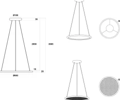 New NorDesign Sonara takpendel 70 cm 2700 kelvin 28W - Dimbar