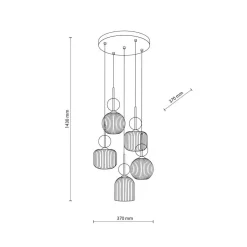 TK Lighting Sophia takpendel 5-lys