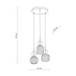 New TK Lighting Sophia takpendel 3-lys