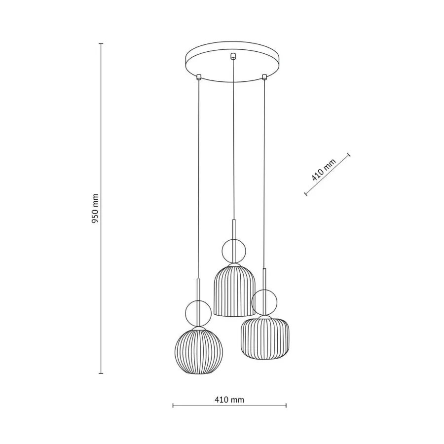 New TK Lighting Sophia takpendel 3-lys