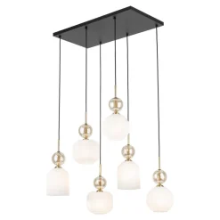TK Lighting Sophia takpendel 6-lys Amber / Hvit