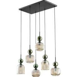 TK Lighting Sophia takpendel 6-lys Amber / Hvit