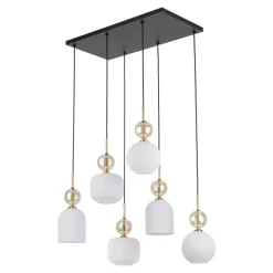TK Lighting Sophia takpendel 6-lys Amber / Hvit