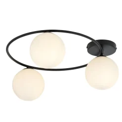 New Emibig Sopra taklampe 3-lys - Svart/Opal Svart / Opal