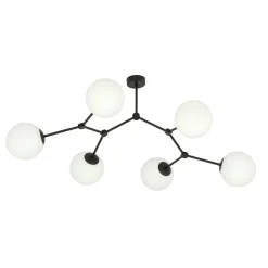 Online Emibig Space taklampe 6 lys - Svart/Opal Svart / Opal