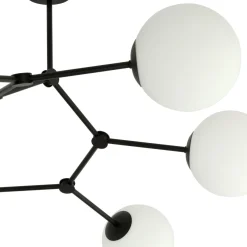 Online Emibig Space taklampe 6 lys - Svart/Opal Svart / Opal