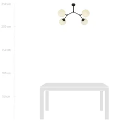 Clearance Emibig Space taklampe 4 lys - Svart/Opal Svart / Opal