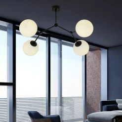 Clearance Emibig Space taklampe 4 lys - Svart/Opal Svart / Opal