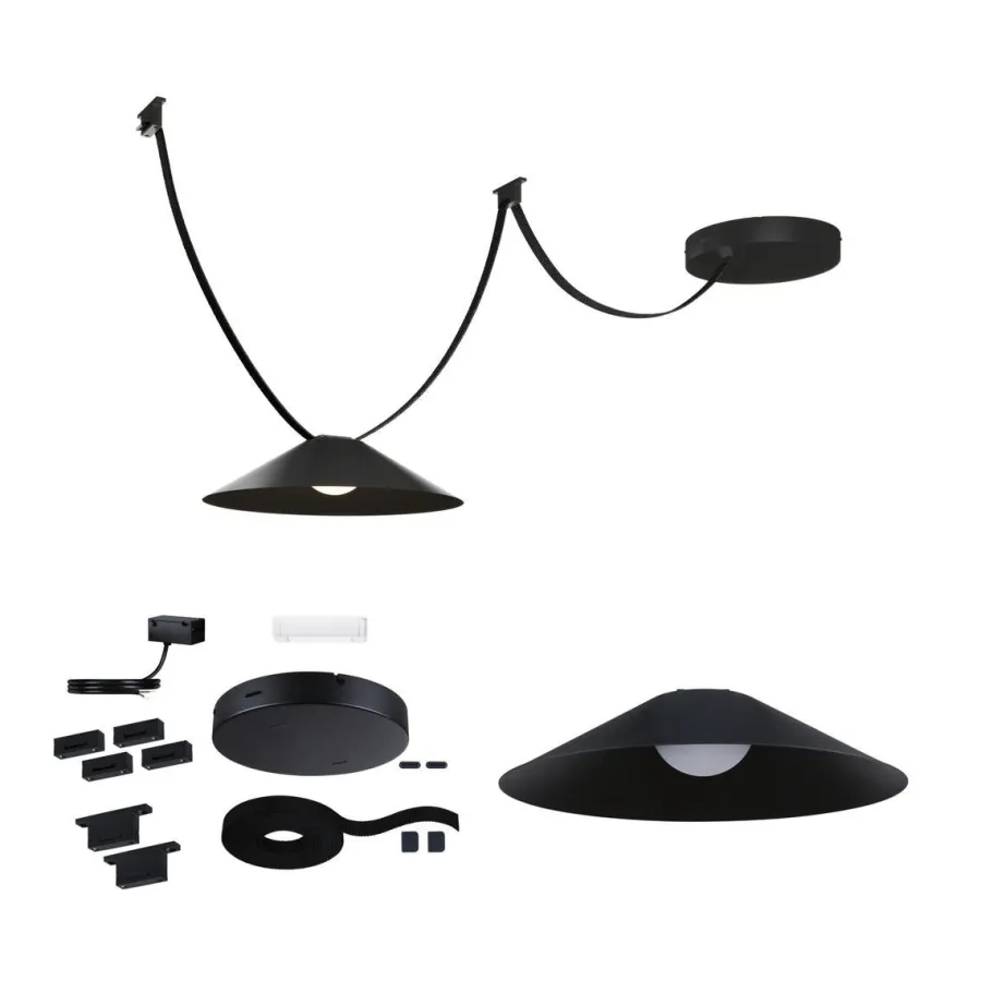 Best Paulmann Startsett for ULine belte system 12W Cone pendel Svart
