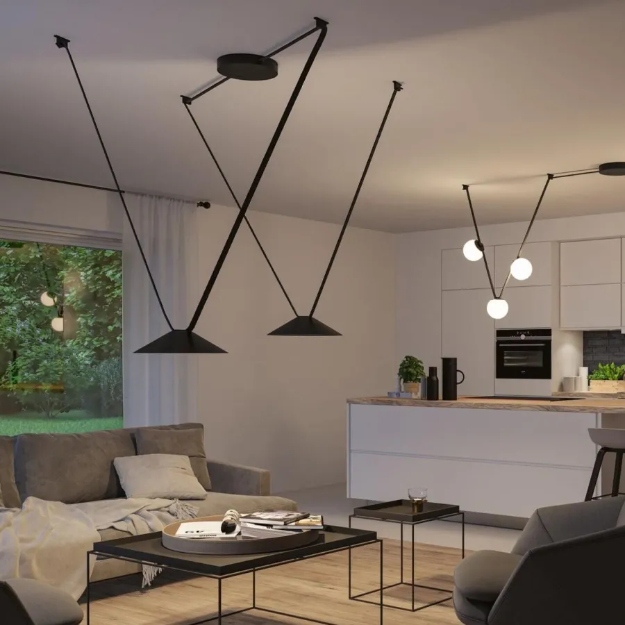 Best Paulmann Startsett for ULine belte system 12W Cone pendel Svart