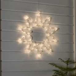 Clearance Konstsmide Stjerne med 60 varme LED 58 cm IP44 utendørs Hvit