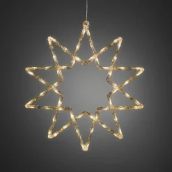 Clearance Konstsmide Stjerne med 60 varme LED 58 cm IP44 utendørs Hvit