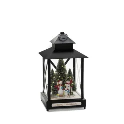 New Konstsmide Stor lykt med juletre og snømenn - 42cm Hvit
