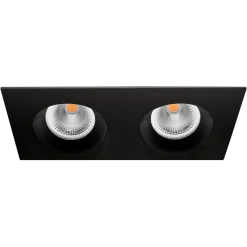 Discount Norlux Tigrus Square Double 360° justerbare lavtbyggende downlight 2x8W 1800-3000K Dim2Warm IP44 - Svart