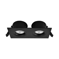 Discount Norlux Tigrus Square Double 360° justerbare lavtbyggende downlight 2x8W 1800-3000K Dim2Warm IP44 - Svart