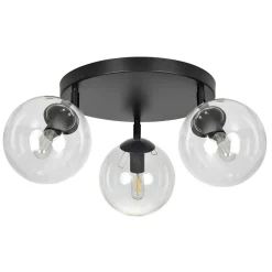Online Emibig Tofi taklampe rund 3 lys - Svart/Klart glass Svart / Klartglass