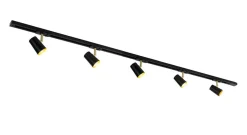 Hot Ms - belysning Trackline Conic spotskinne 1,5 meter 5 spot - Svart/Gull Svart / Gull