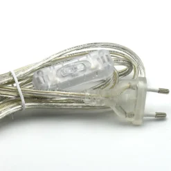 Hot NorDesign Transparent ledning m/bryter & støpsel