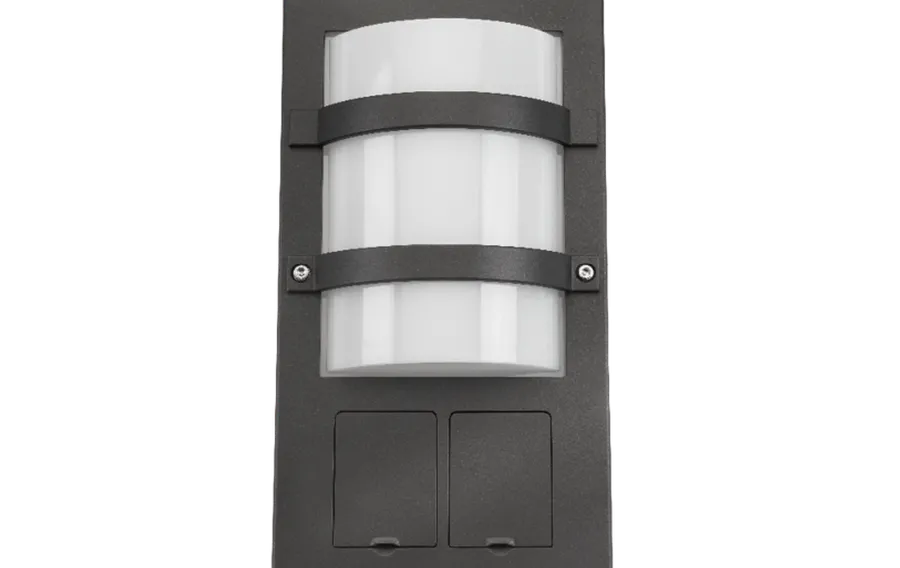 New Sg Armaturen As Trio Socket 11W LED 3000K Ra>80 m/stikkontakt Grafitt