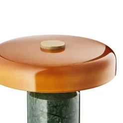 Best Design by Us Trip oppladbar bordlampe - Moss marmor/Orange blank skjerm Grønn marmor / Oransje