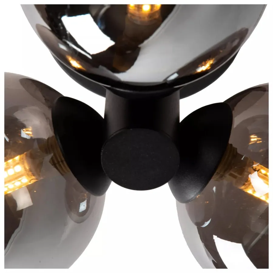 Discount Lucide Trudy taklampe 28cm 3-lys IP44 Svart / Røyk