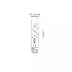 Best Lucide Tube E27 Filament LED T32 5W 2200K 15 cm dimbar - Amber