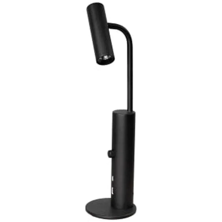 Sg Armaturen As Tube micro bordlampe 2700 Kelvin med USB lading Svart