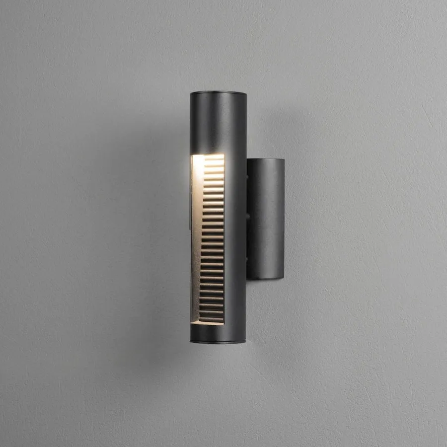 Outlet Konstsmide Udine vegglampe utendørs 12W 3000K IP44 - Svart
