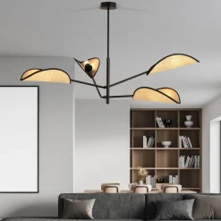Hot Emibig Vene taklampe 4-lys - Svart/ Natur