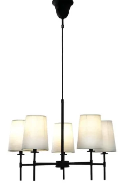 Hot Aneta Lighting Verbier takkrone 5-lys Svart / Hvit