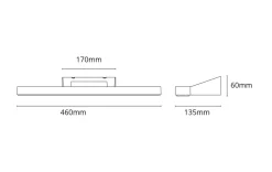 Sg Armaturen As View vegglampe baderom 46 cm 3000K 16W IP44 Hvit