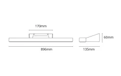 Sale Sg Armaturen As View 900 vegglampe baderom 2700K 30W IP44 Hvit
