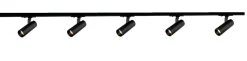 New NorDesign Vox Ezra spotskinne 5 spotter 2 meter 5x10W 3000K dimbar RA90 - Svart