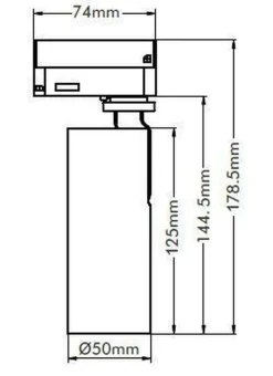 NorDesign Vox Ezra spotskinne 4 spotter 2 meter 4x10W 2700K dimbar RA90 - Svart