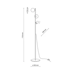Discount TK Lighting Vox gulvlampe 3-lys Svart